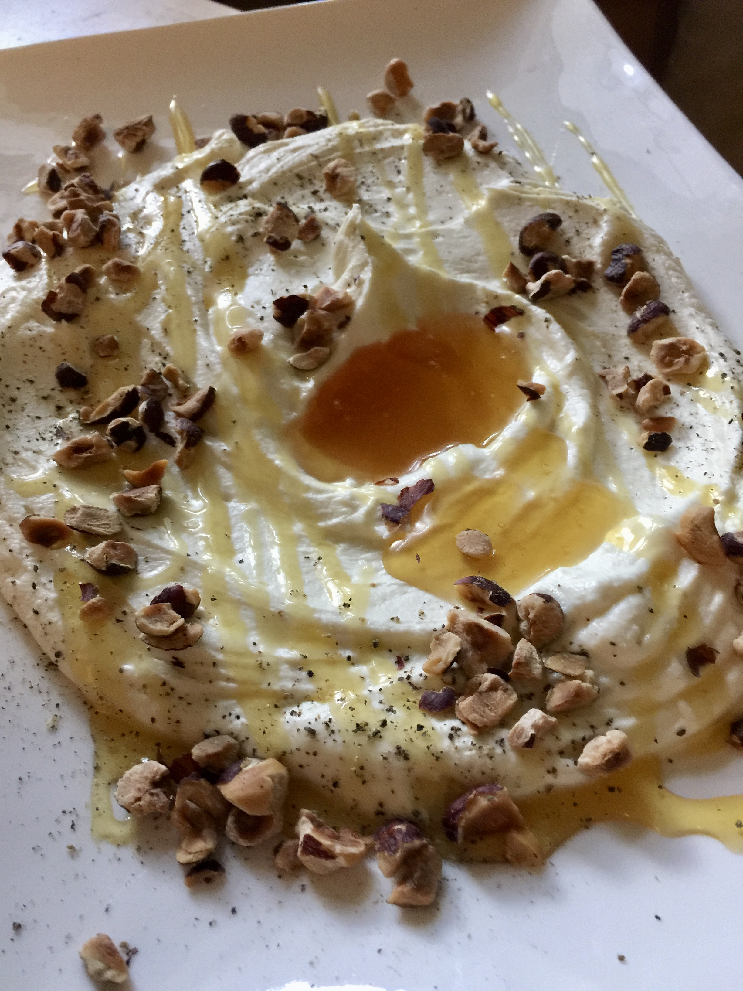 Whipped feta with Russian honey, made for a Gentleman From Moscow book club dinner